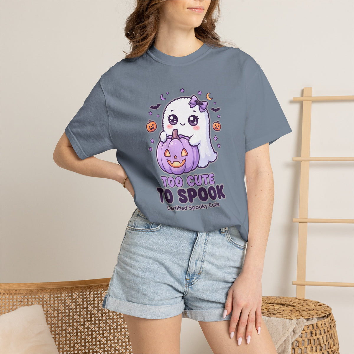 Too Cute to Spook Ghost T-Shirt — Cute Halloween Graphic Tee