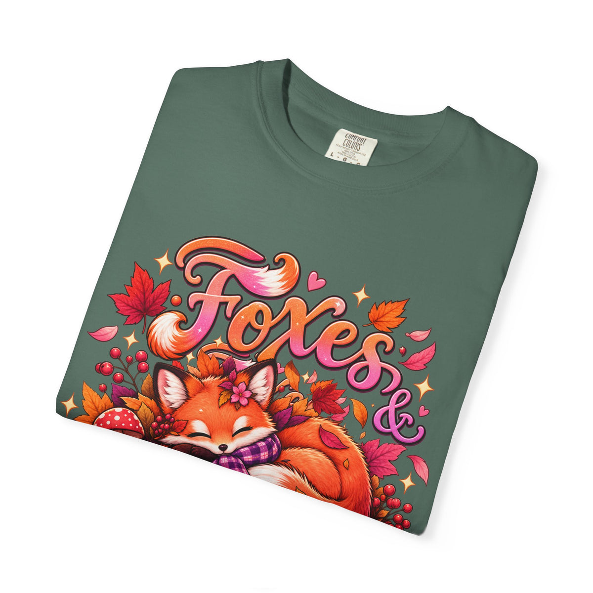 Foxes & Falling Leaves T-Shirt — Cozy Autumn Fox Graphic Tee