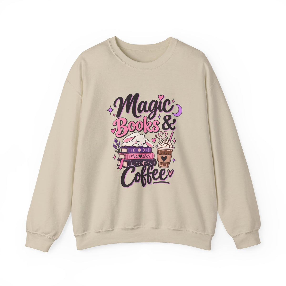 Sweatshirt — "Magic, Books & Coffee" Cozy Reading Crewneck