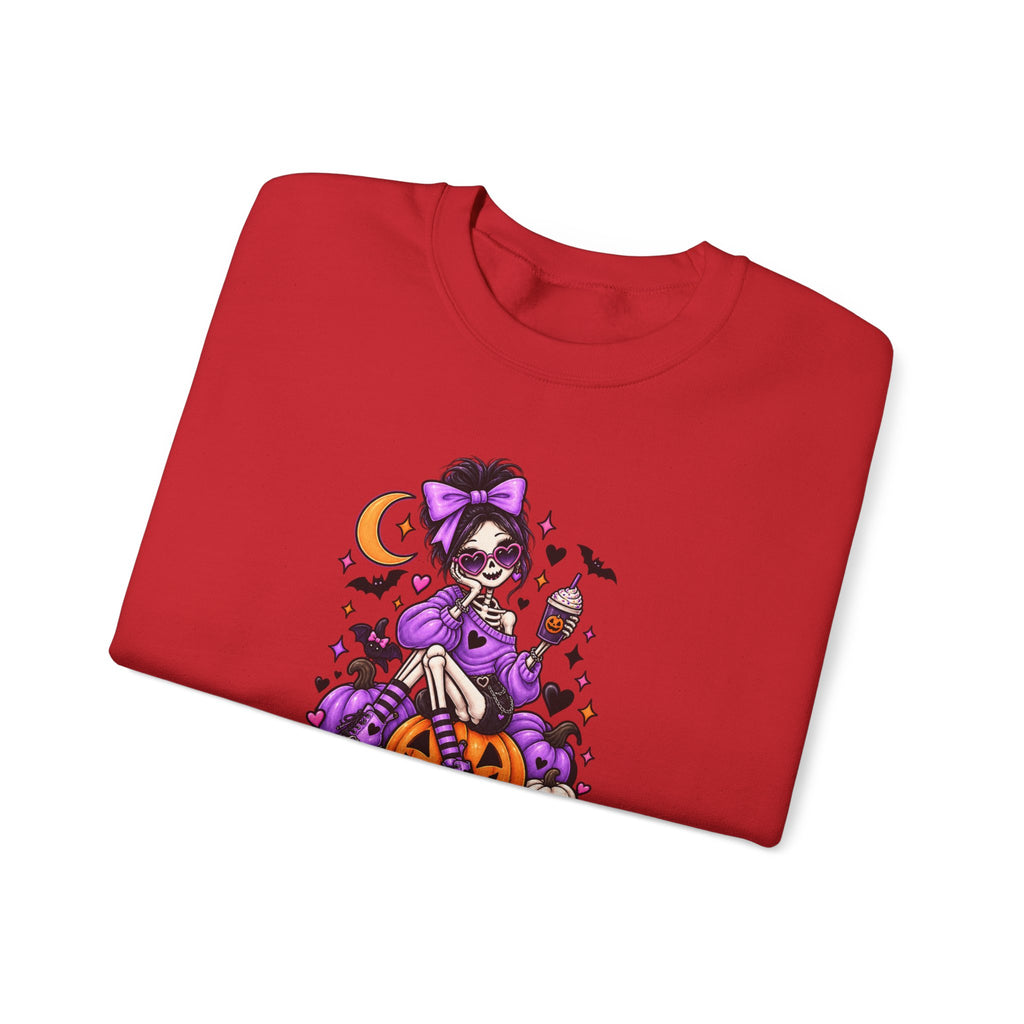 Drop Dead Gorgeous Halloween Sweatshirt — Gothic Pinup Vampire Design
