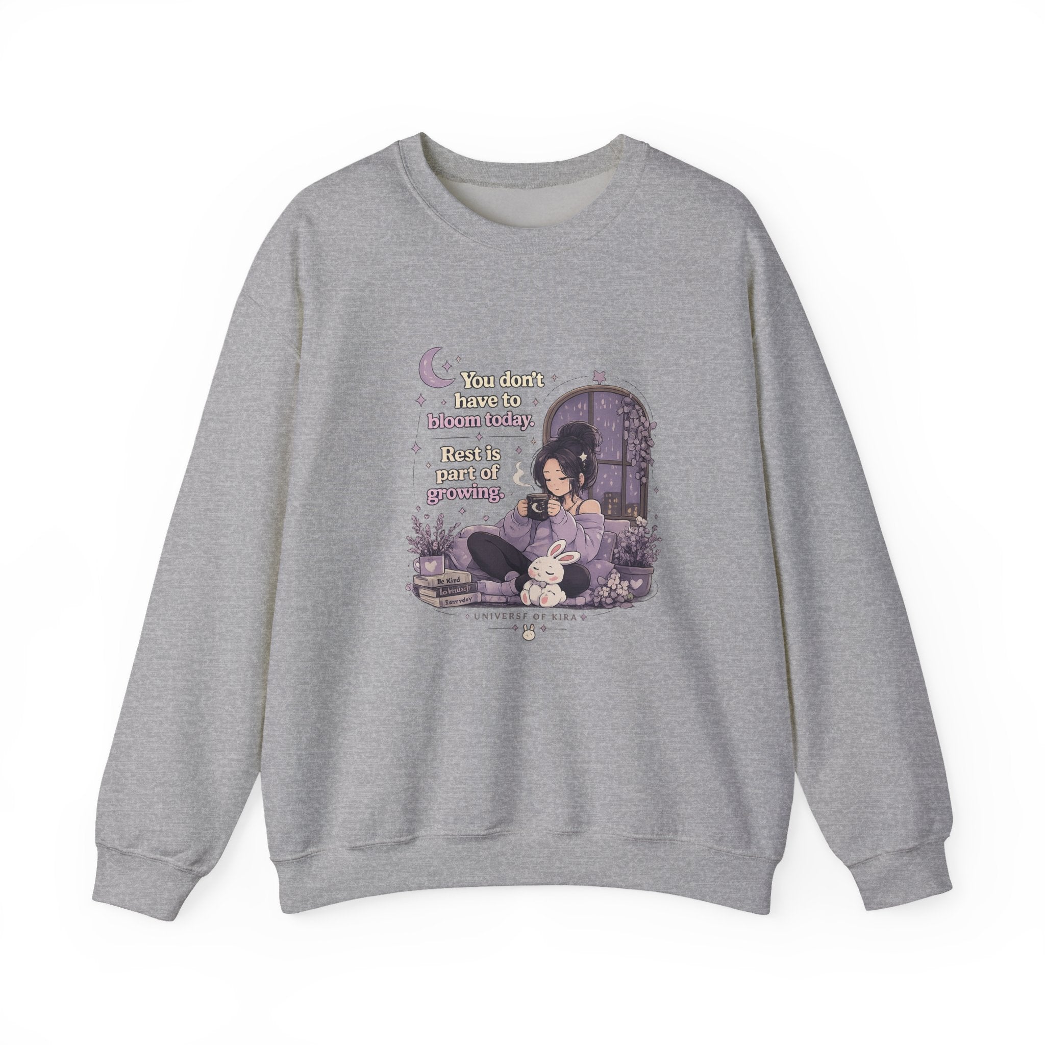 Cozy Witchy Girl Crewneck Sweatshirt — "The Moon...knows she..." Graphic