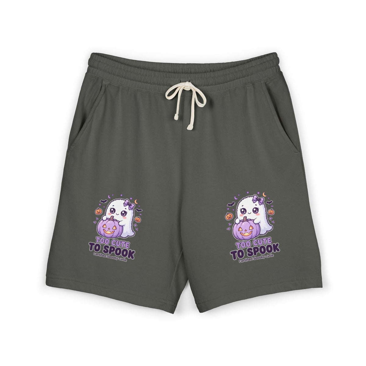 Cute Ghost 'Too Cute to Spook' Fleece Sweat Shorts