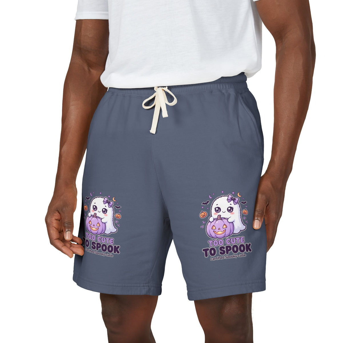 Cute Ghost 'Too Cute to Spook' Fleece Sweat Shorts