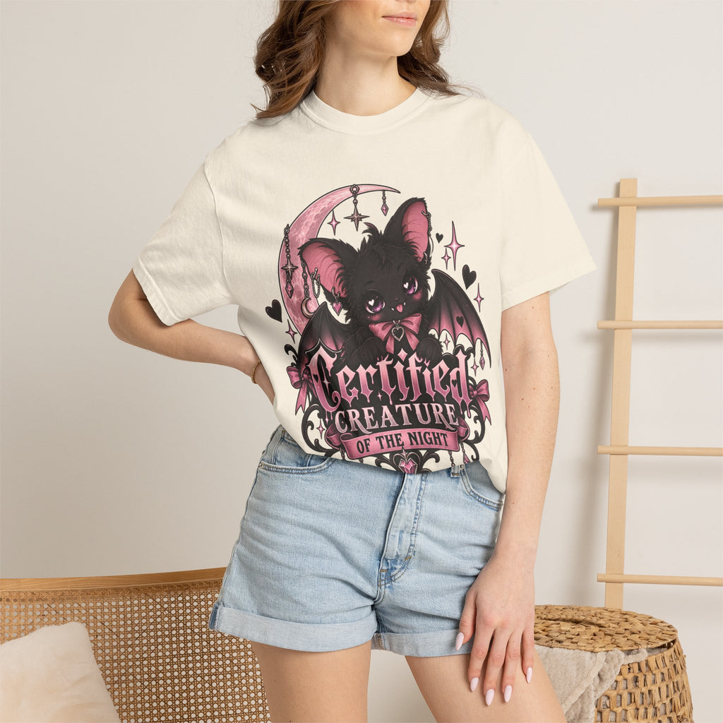 Certified Creature of the Night T-Shirt — Goth Bat Graphic Tee