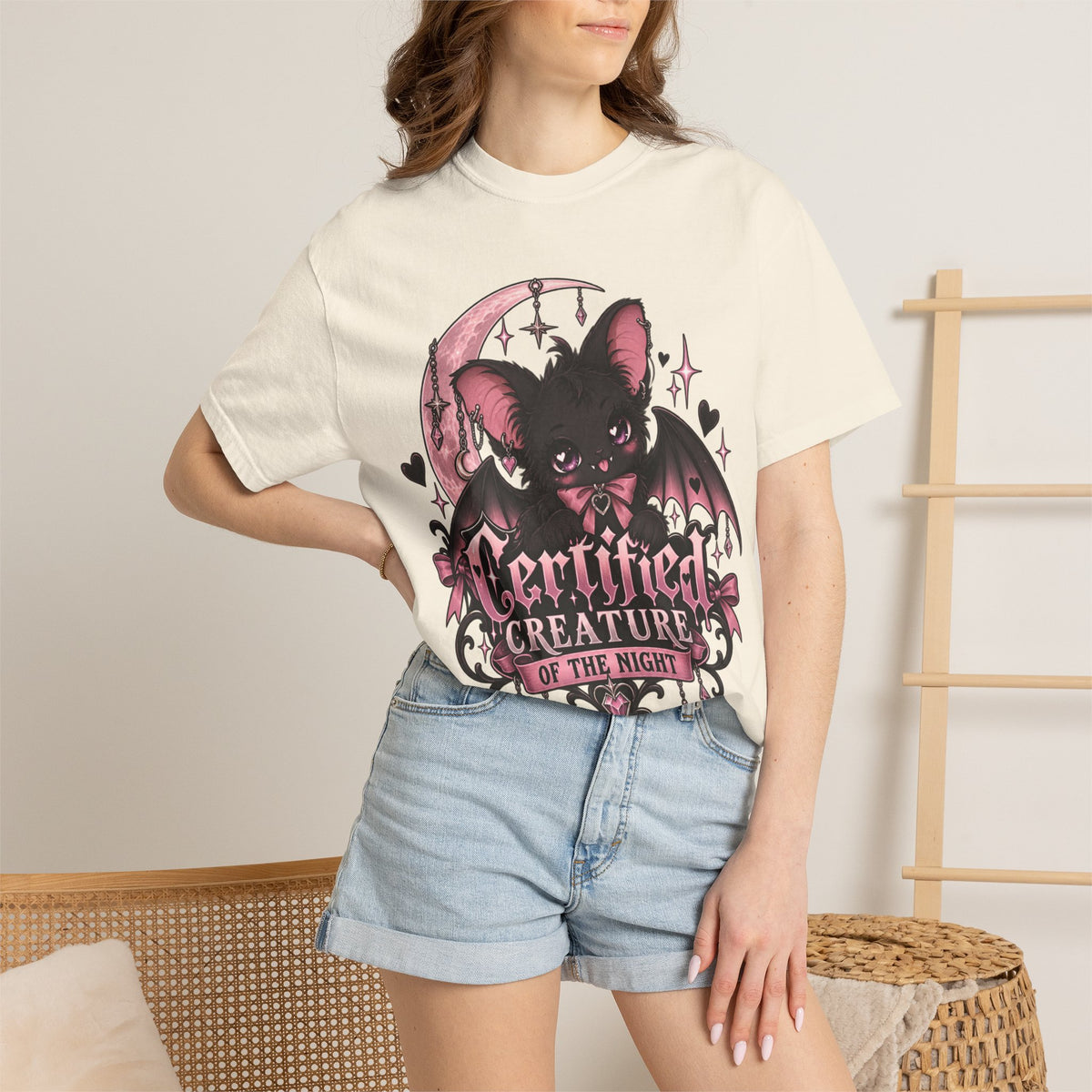 Certified Creature of the Night T-Shirt — Goth Bat Graphic Tee