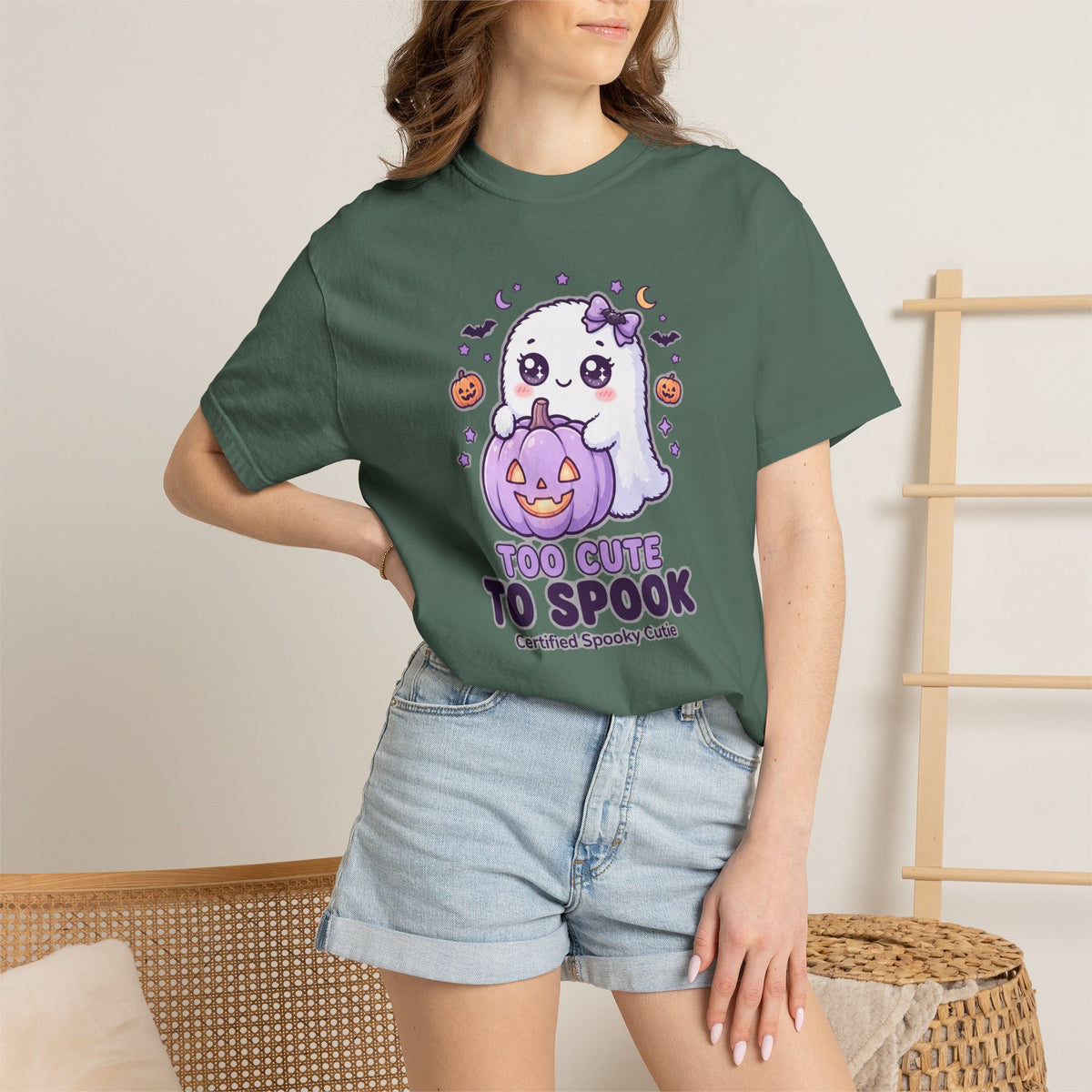 Too Cute to Spook Ghost T-Shirt — Cute Halloween Graphic Tee