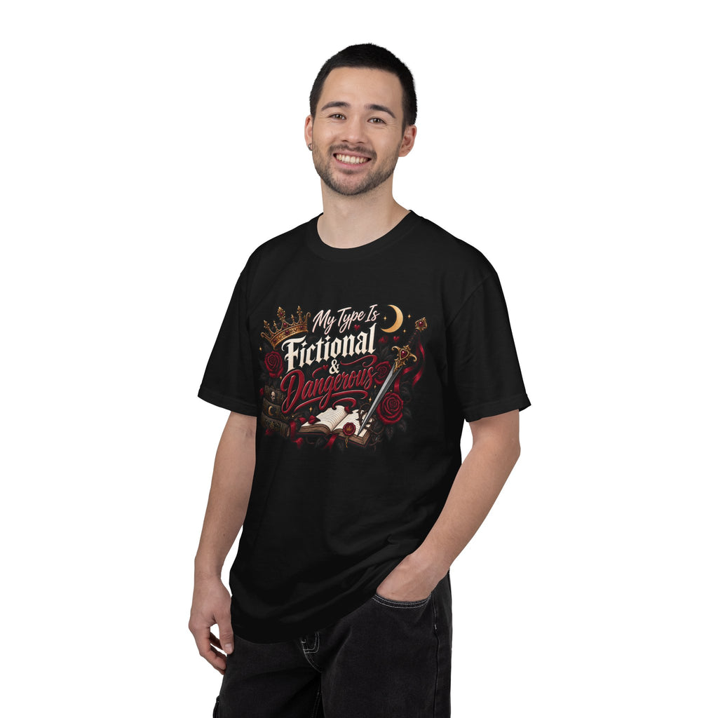 Fictional & Dangerous T-Shirt — Gothic Booklover Graphic Tee
