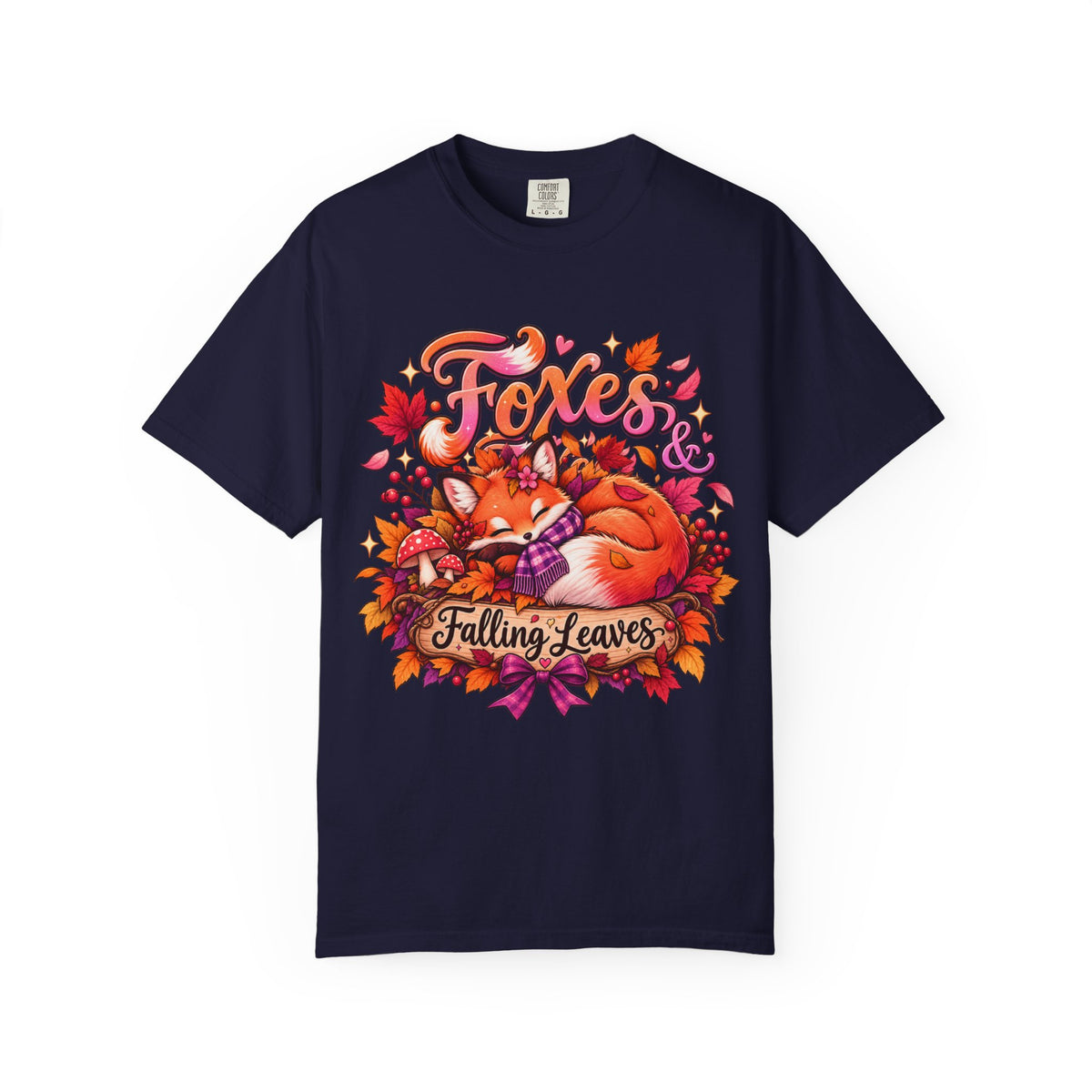 Foxes & Falling Leaves T-Shirt — Cozy Autumn Fox Graphic Tee