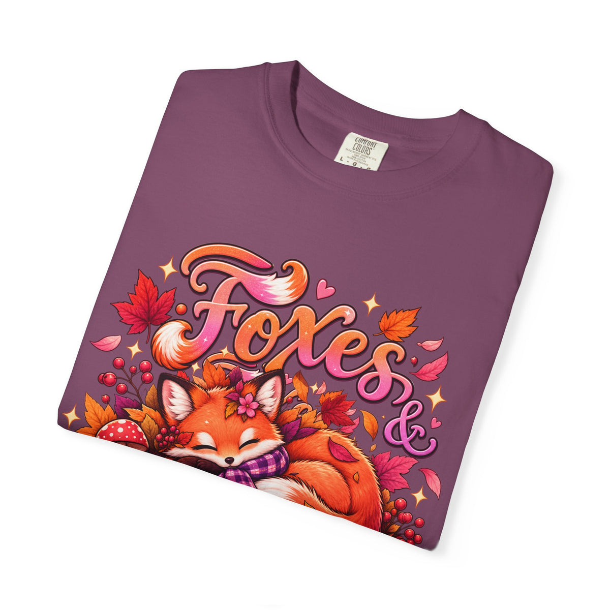 Foxes & Falling Leaves T-Shirt — Cozy Autumn Fox Graphic Tee