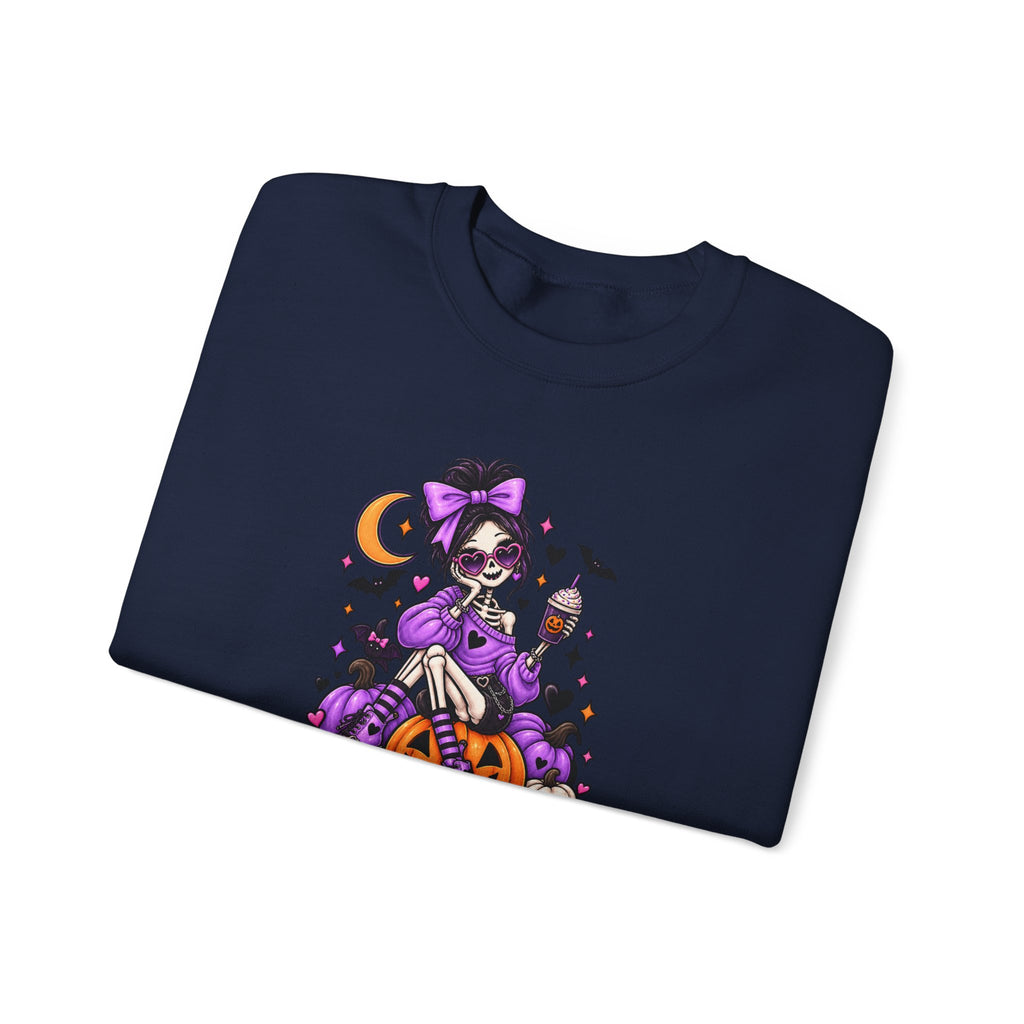 Drop Dead Gorgeous Halloween Sweatshirt — Gothic Pinup Vampire Design
