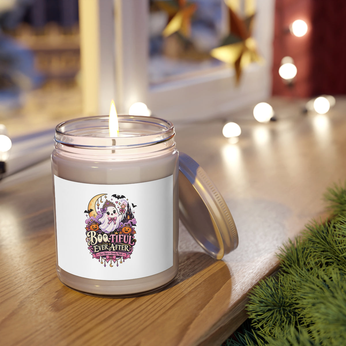 Boo-tiful Ever After 9oz Scented Soy Candle — Halloween Ghost & Pumpkin Aromatherapy