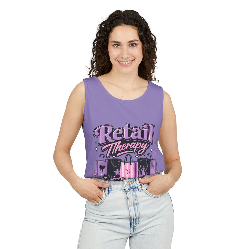 Retail Therapy Club Tank Top — Funny Shopping Lovers Graphic Tank