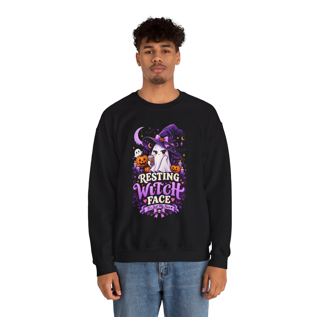 Sweatshirt — "Resting Witch Face" Halloween Crewneck
