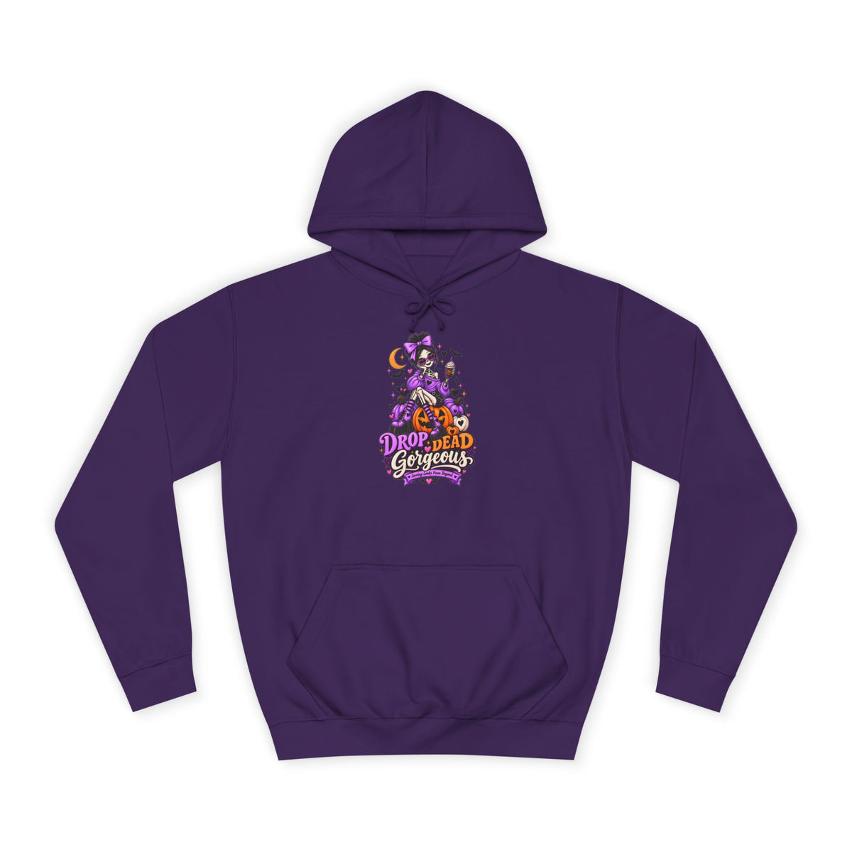 Hoodie - 'Drop Dead Gorgeous' Witchy Purple Graphic Hoodie