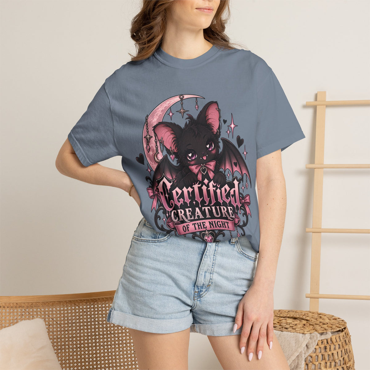 Certified Creature of the Night T-Shirt — Goth Bat Graphic Tee