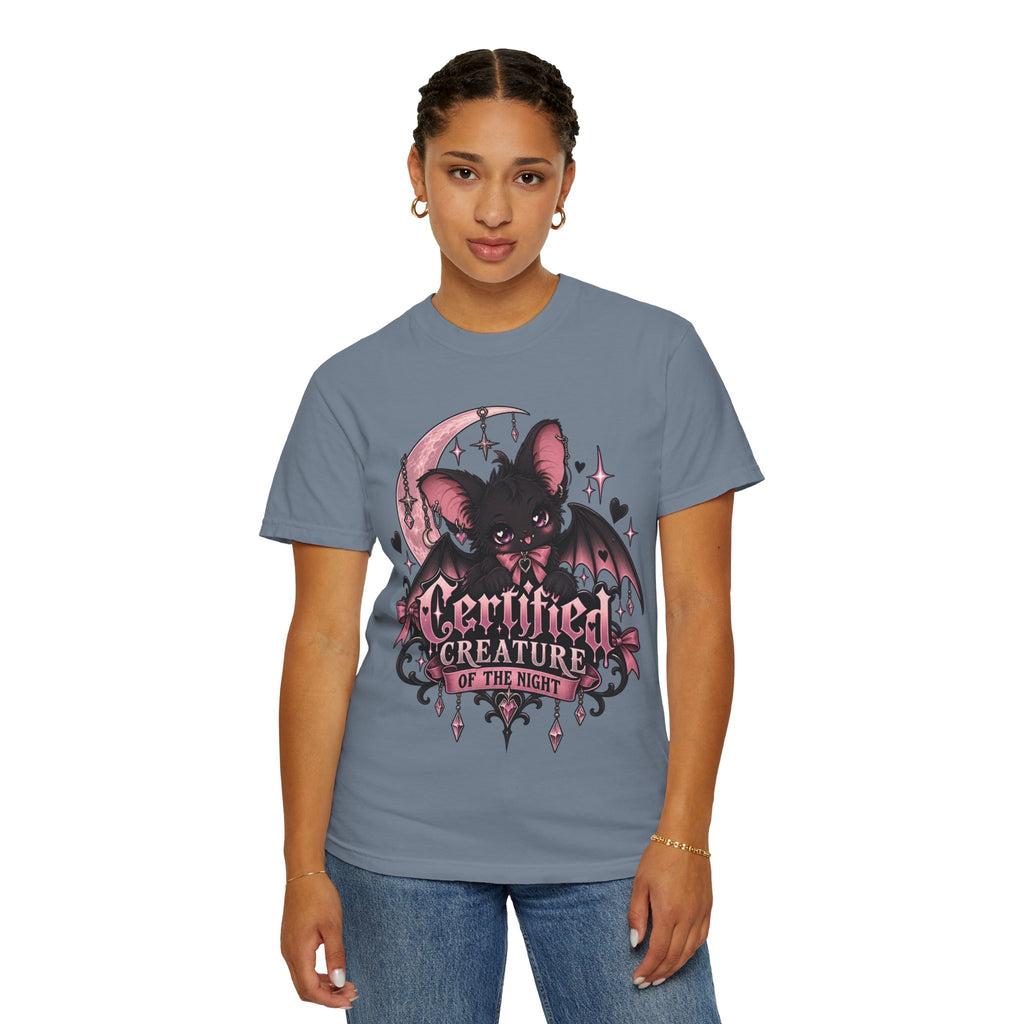 Certified Creature of the Night T-Shirt — Goth Bat Graphic Tee