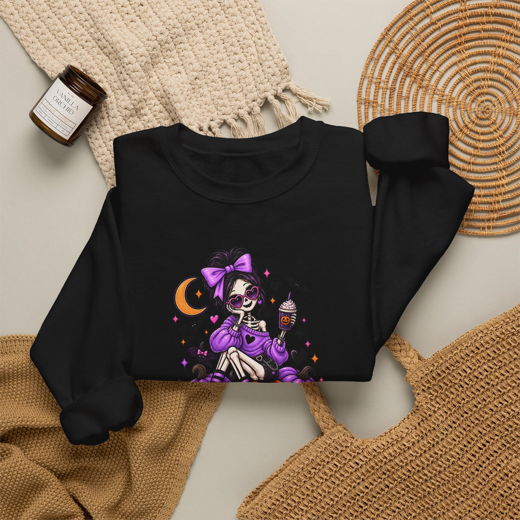 Drop Dead Gorgeous Halloween Sweatshirt — Gothic Pinup Vampire Design