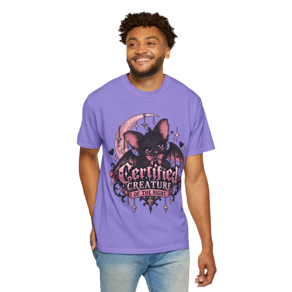 Certified Creature of the Night T-Shirt — Goth Bat Graphic Tee