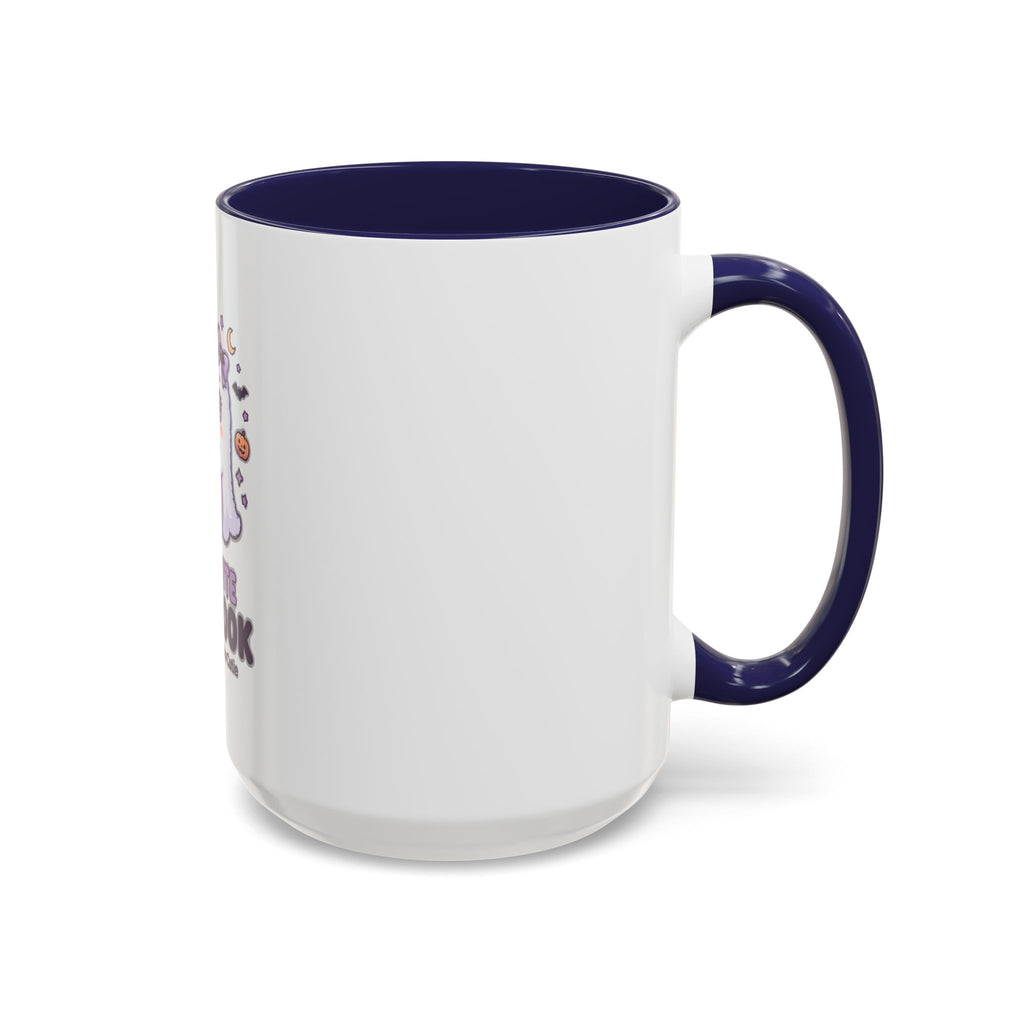 Too Cute to Spook Coffee Mug — Halloween Ghost Pumpkin Accent Mug (11/15oz)