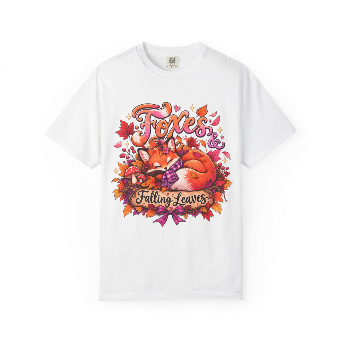Foxes & Falling Leaves T-Shirt — Cozy Autumn Fox Graphic Tee
