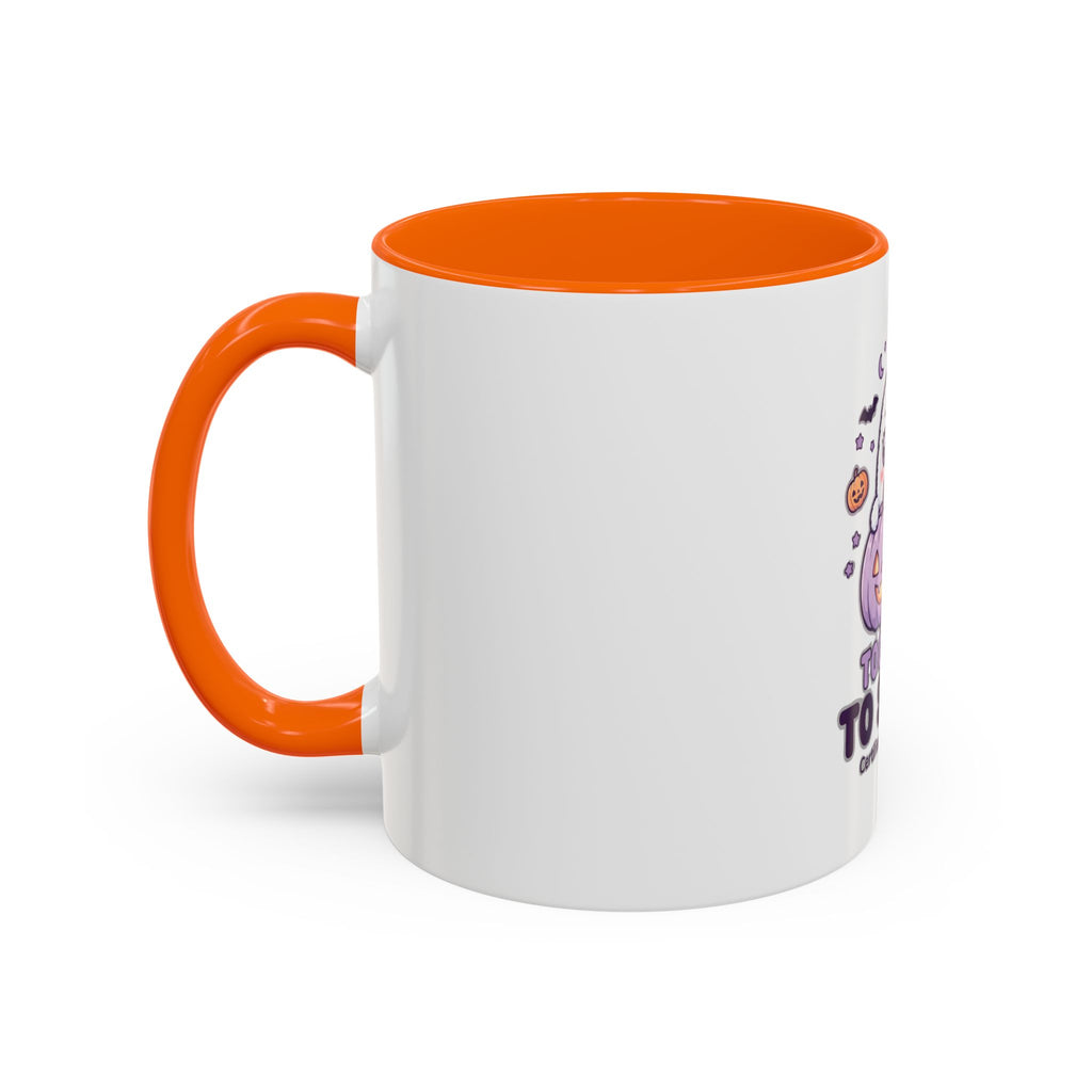 Too Cute to Spook Coffee Mug — Halloween Ghost Pumpkin Accent Mug (11/15oz)