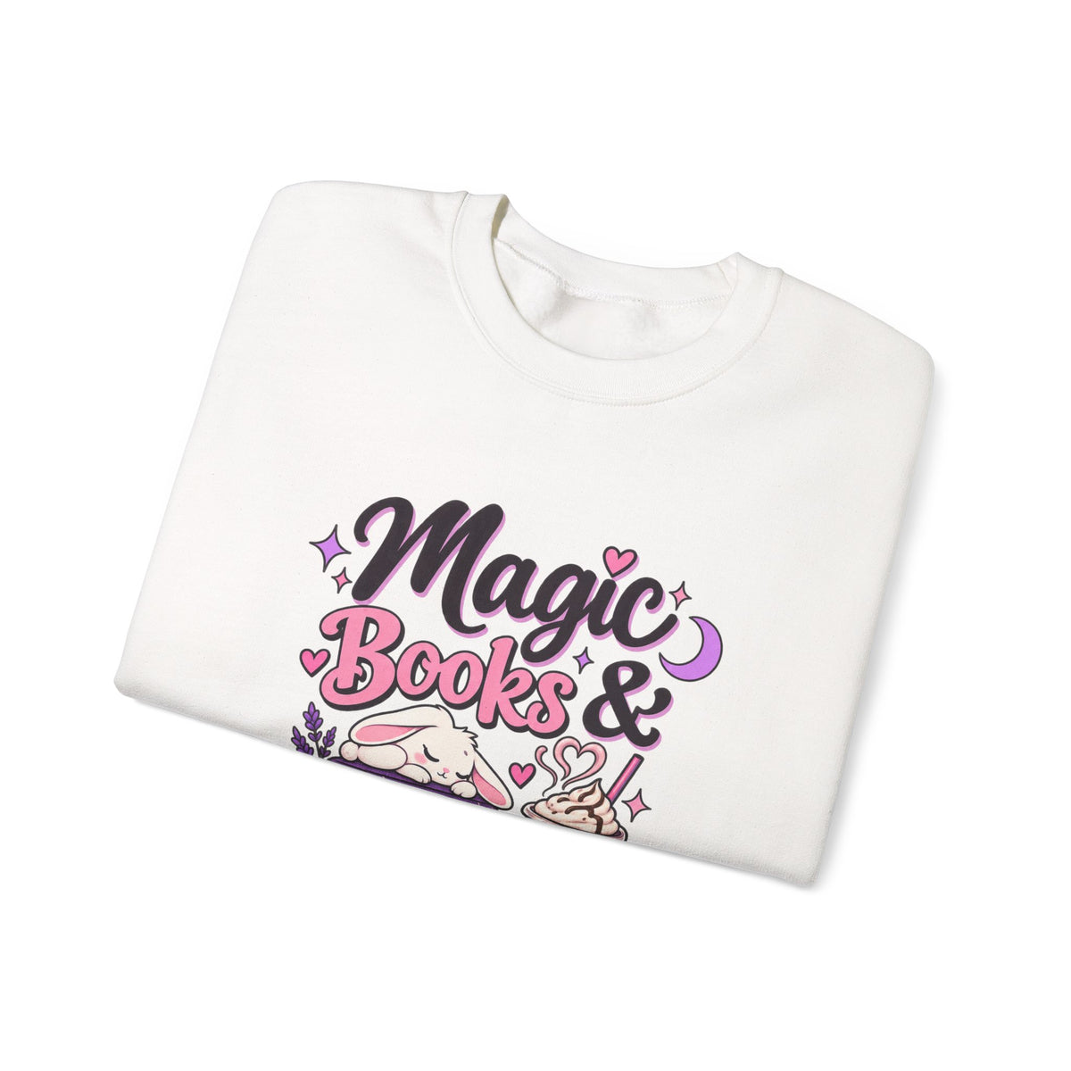 Sweatshirt — "Magic, Books & Coffee" Cozy Reading Crewneck