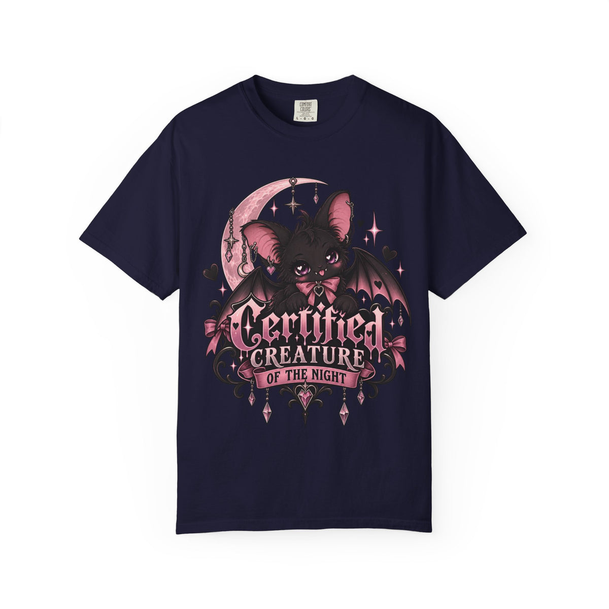 Certified Creature of the Night T-Shirt — Goth Bat Graphic Tee