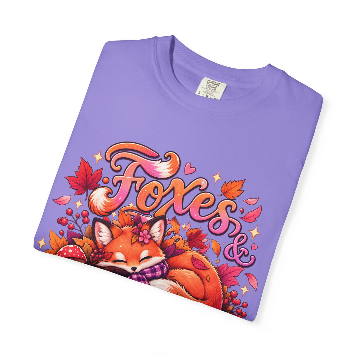Foxes & Falling Leaves T-Shirt — Cozy Autumn Fox Graphic Tee
