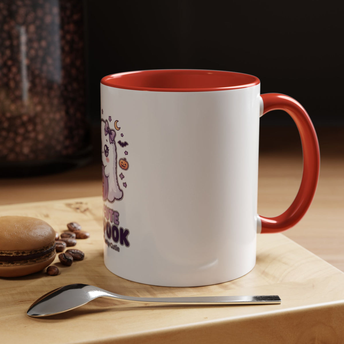 Too Cute to Spook Coffee Mug — Halloween Ghost Pumpkin Accent Mug (11/15oz)