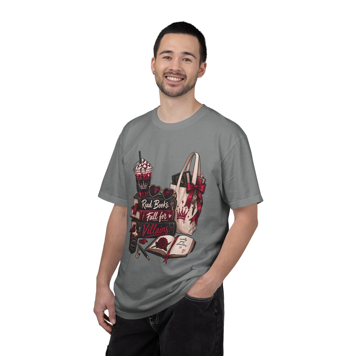 Bookish Villains Graphic T-Shirt — "Read Books I Fall for Villains"