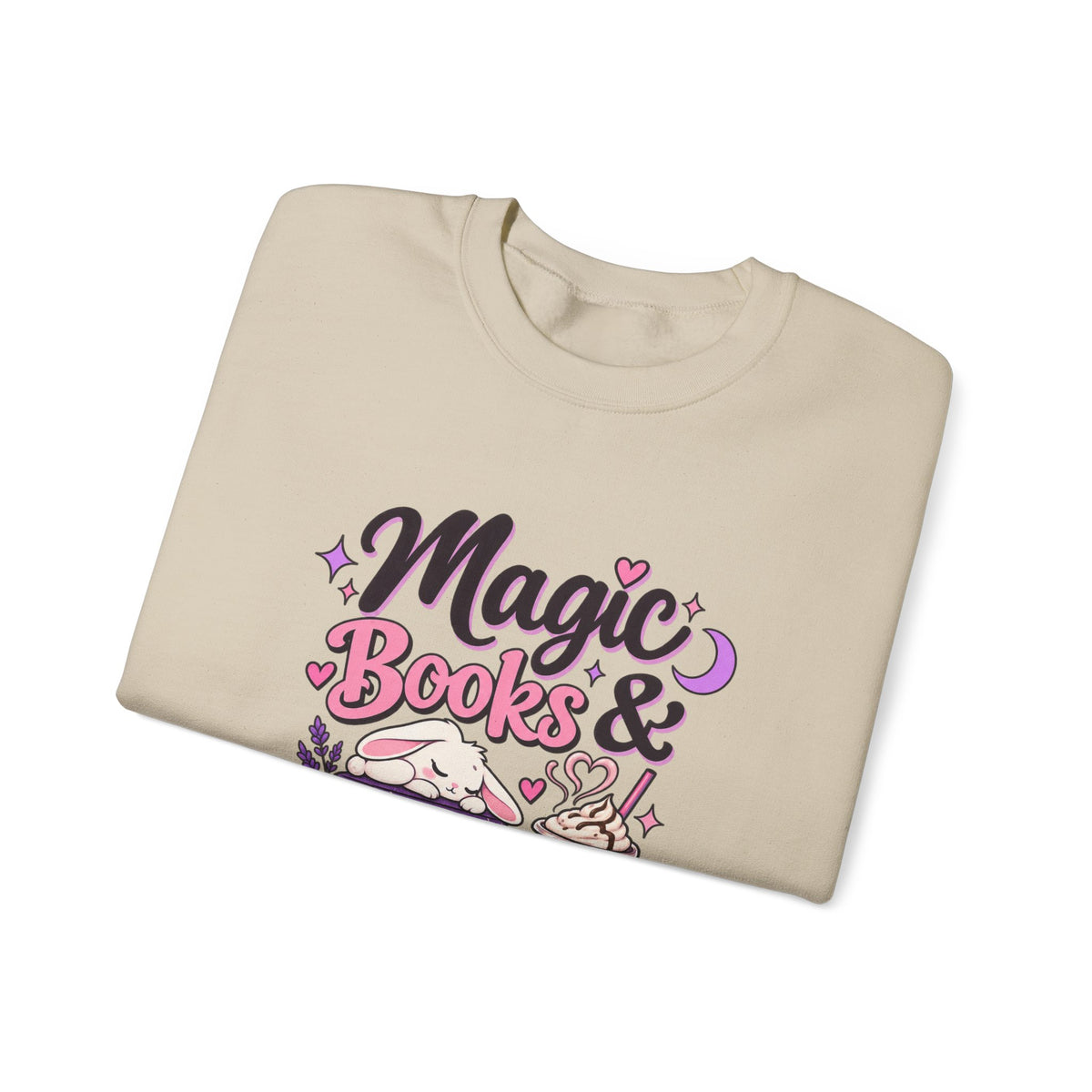 Sweatshirt — "Magic, Books & Coffee" Cozy Reading Crewneck