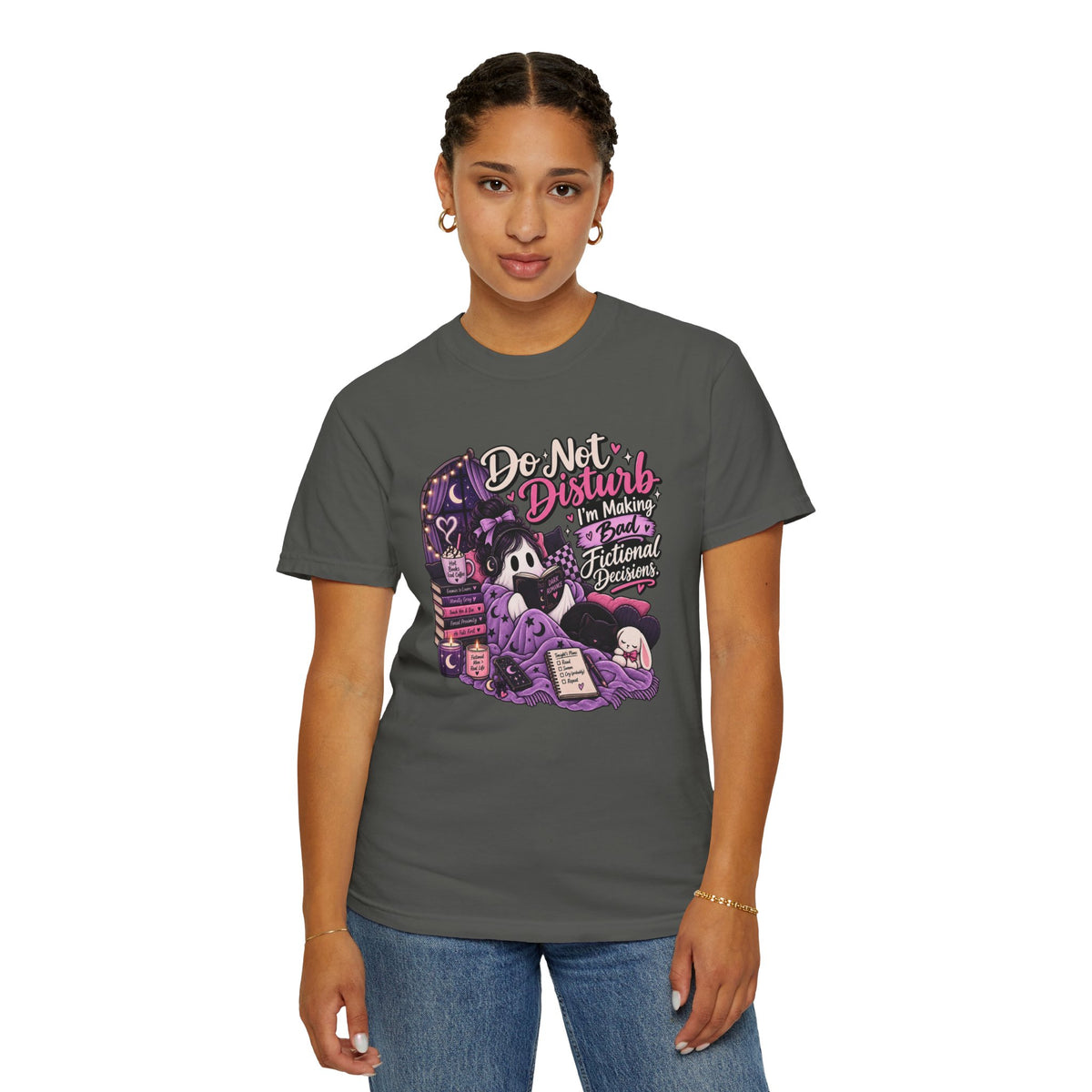 Do Not Disturb T-Shirt — Cute Gothic Reading Ghost Graphic Tee