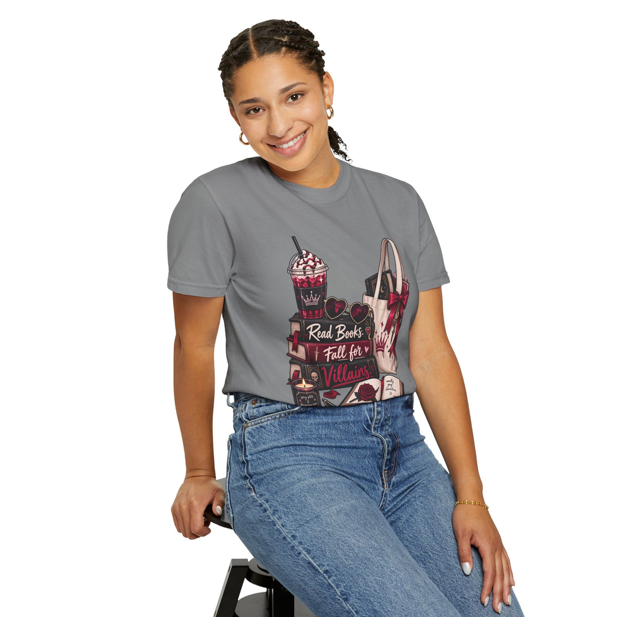 Bookish Villains Graphic T-Shirt — "Read Books I Fall for Villains"