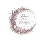 Bloom Under Moonlight Lavender Wreath Sticker — Floral Kiss-Cut Vinyl Sticker