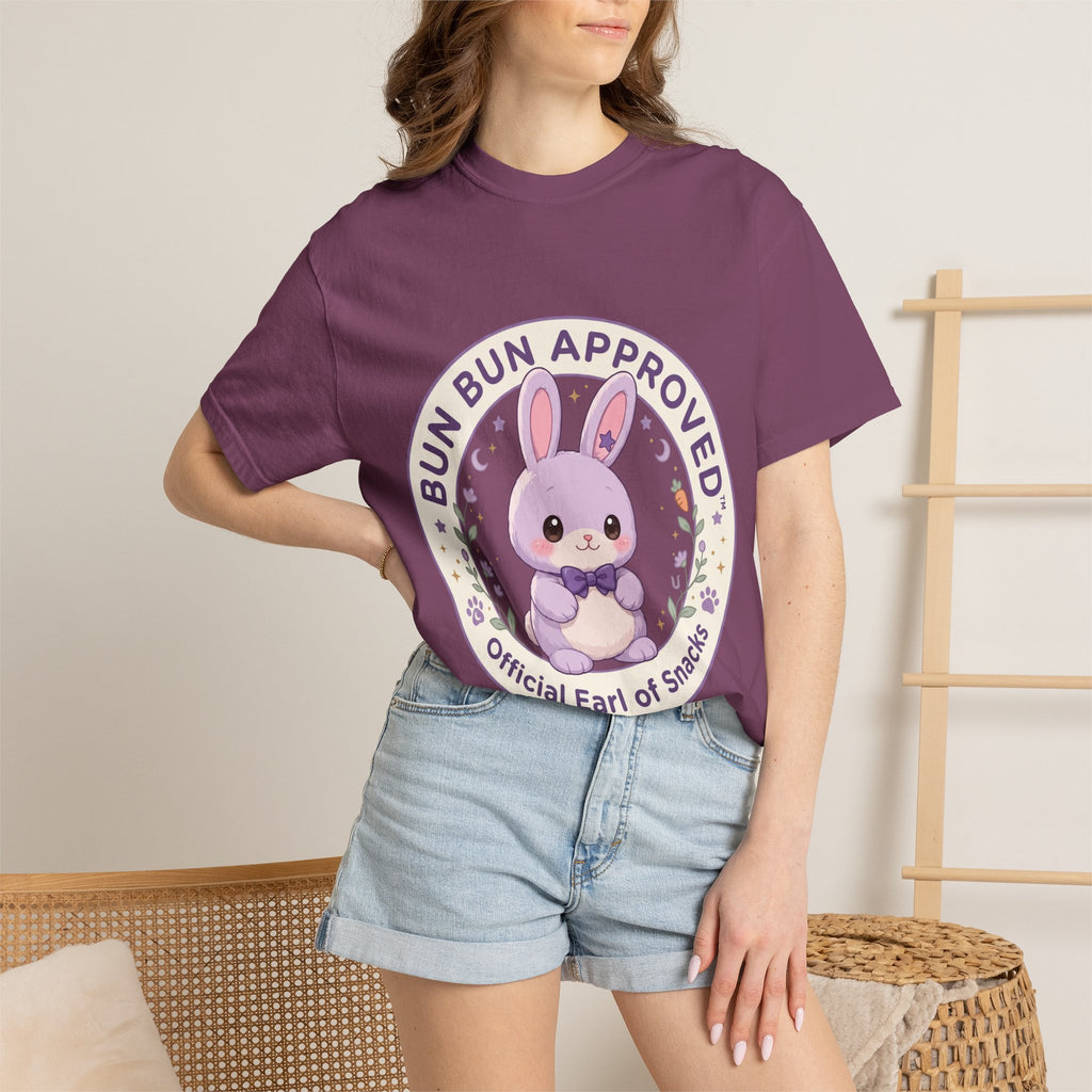 Bun Bun Approved Bunny T‑Shirt — "Official Earl of Snacks" Cute Pastel Tee