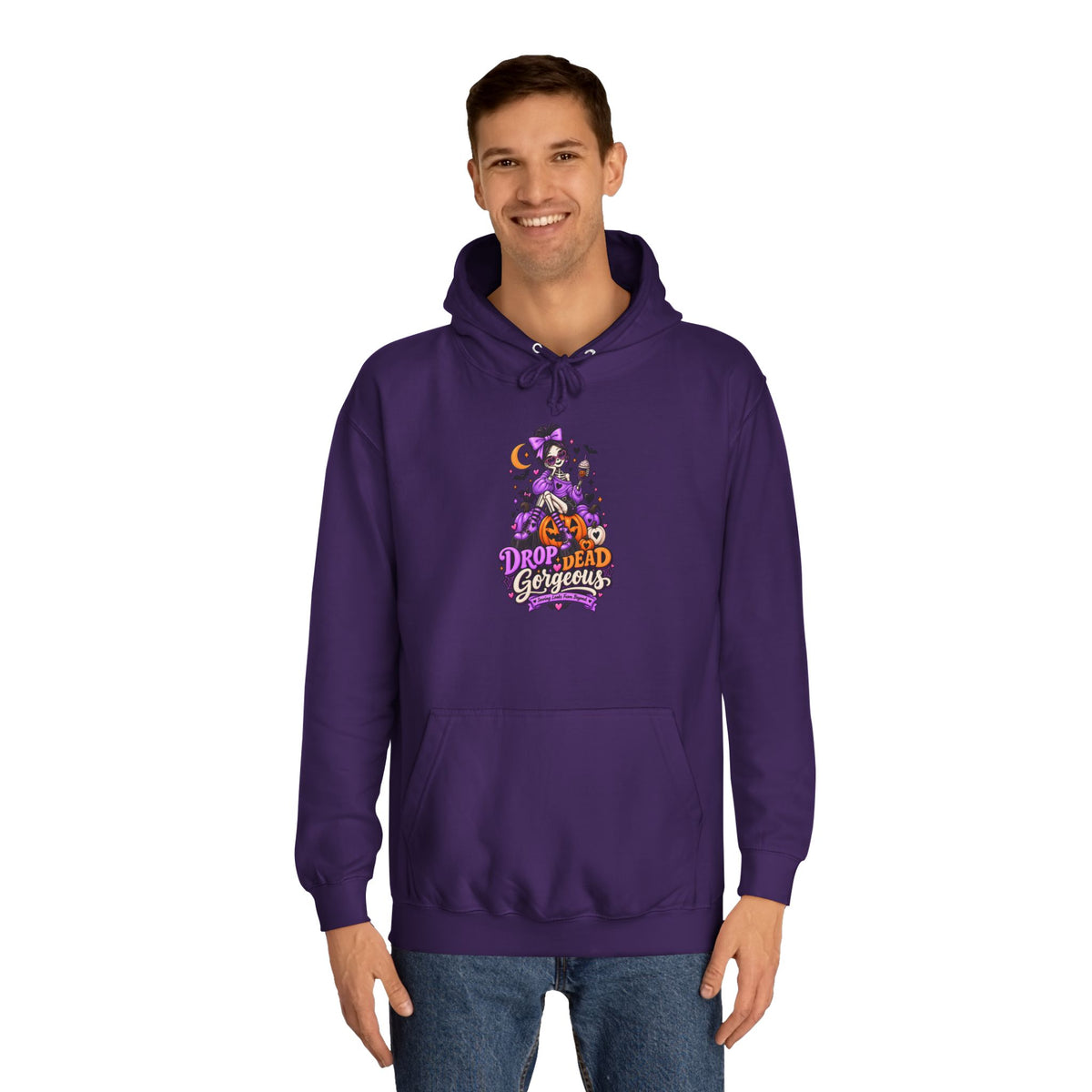 Hoodie - 'Drop Dead Gorgeous' Witchy Purple Graphic Hoodie