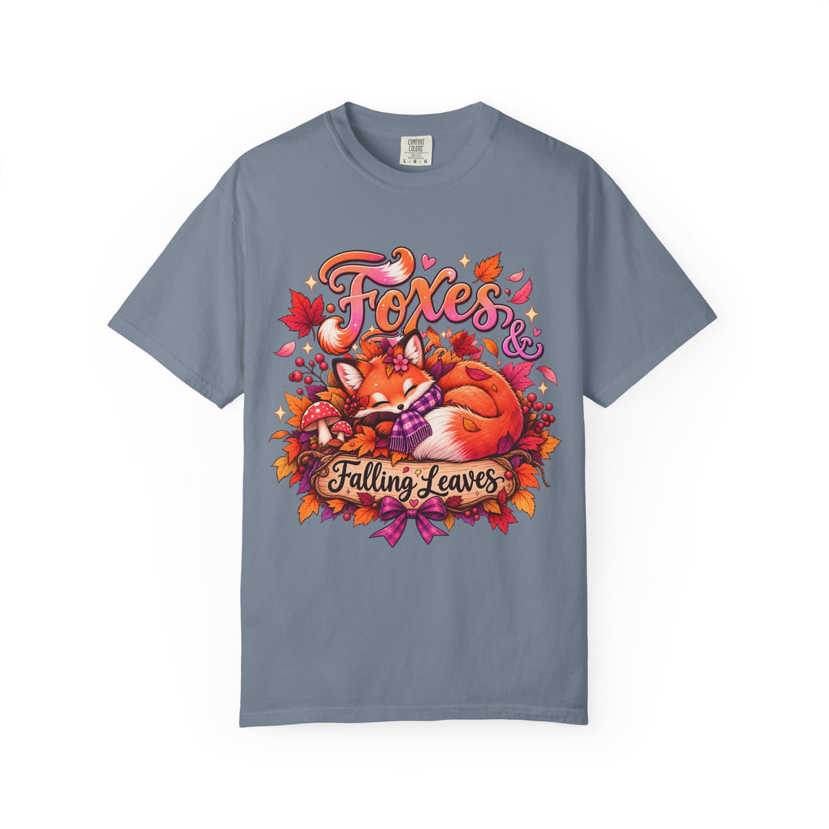 Foxes & Falling Leaves T-Shirt — Cozy Autumn Fox Graphic Tee