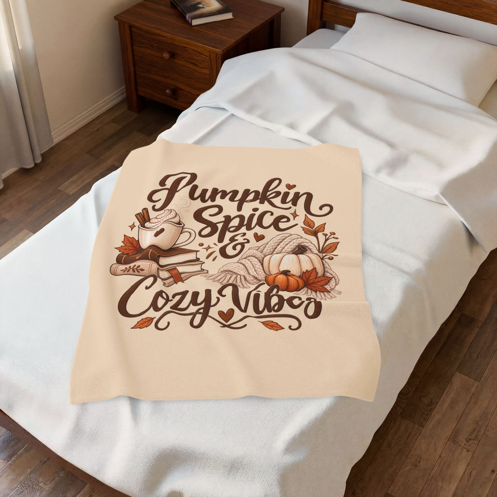 Pumpkin Spice & Cozy Vibes Velveteen Plush Blanket