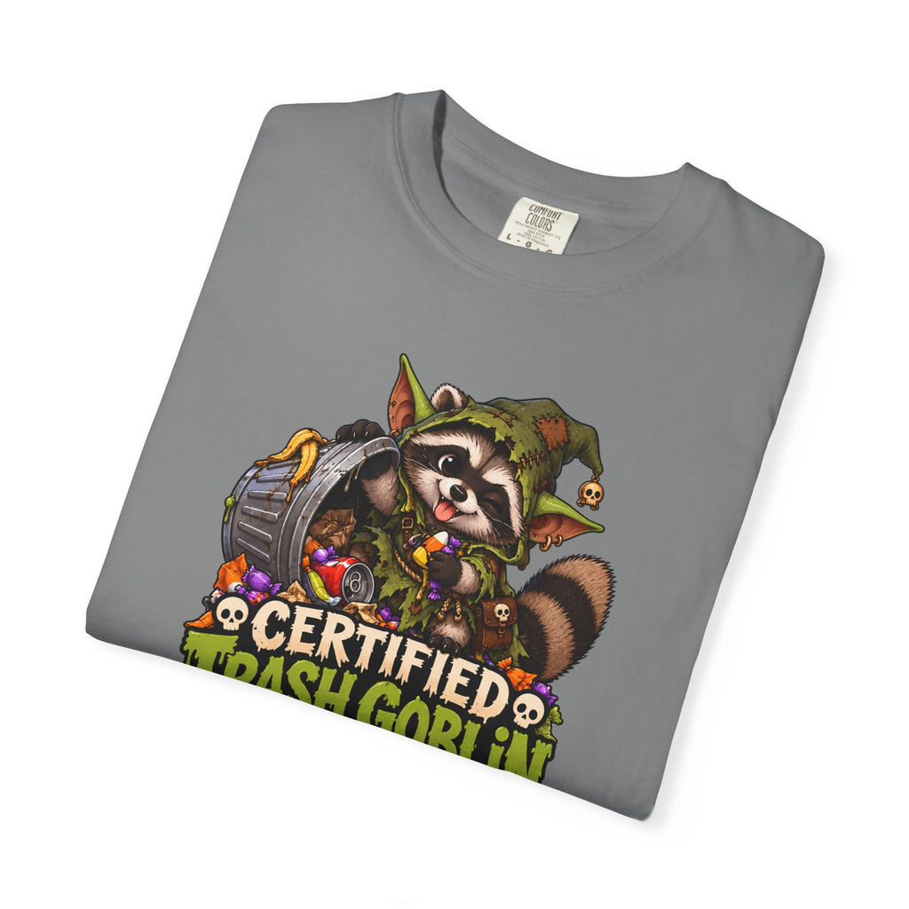 Certified Trash Goblin T-Shirt — Cute Mischief Raccoon Graphic Tee