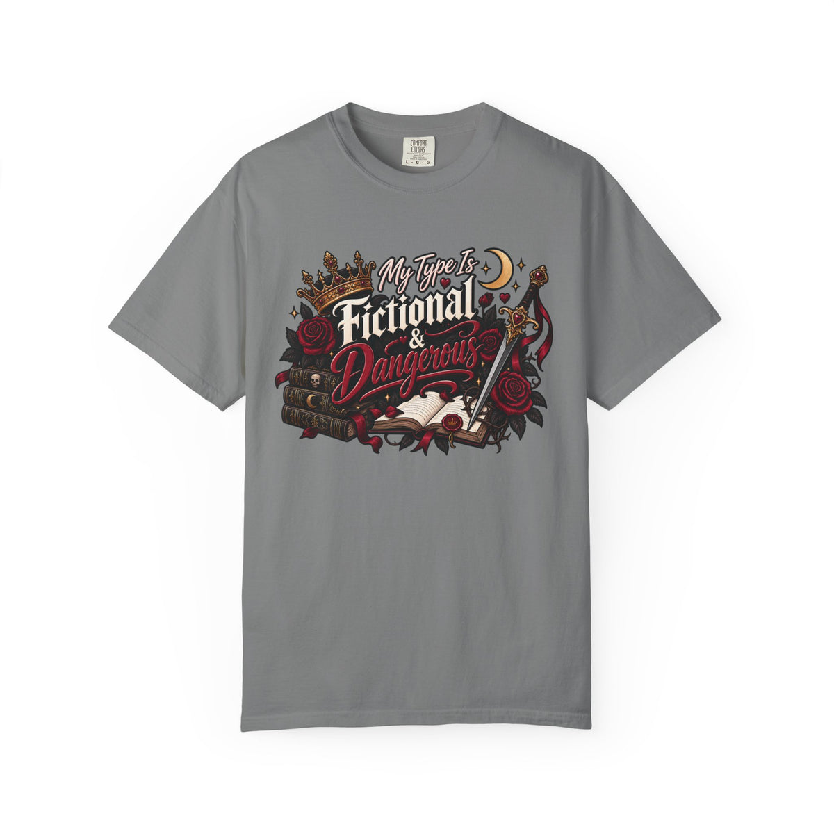Fictional & Dangerous T-Shirt — Gothic Booklover Graphic Tee