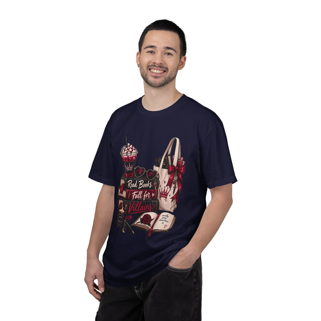 Bookish Villains Graphic T-Shirt — "Read Books I Fall for Villains"