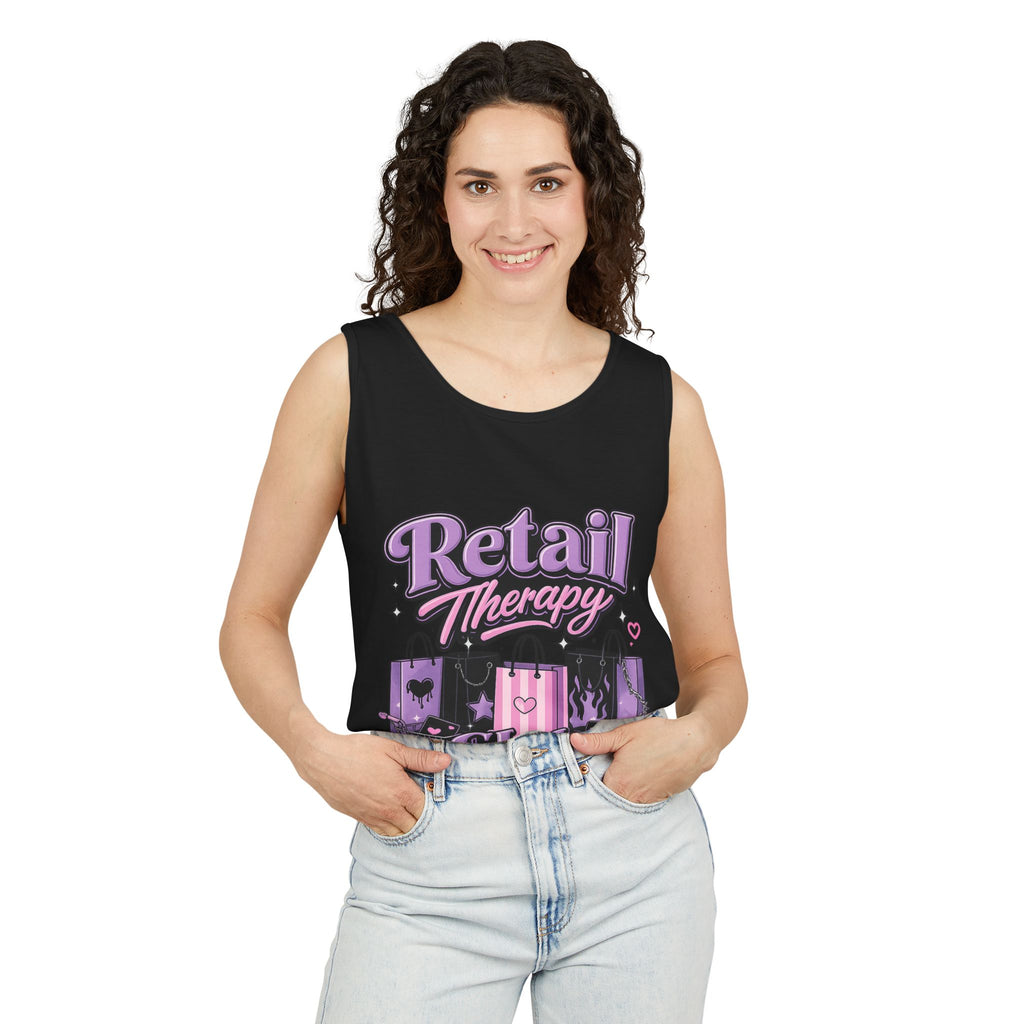 Retail Therapy Club Tank Top — Funny Shopping Lovers Graphic Tank