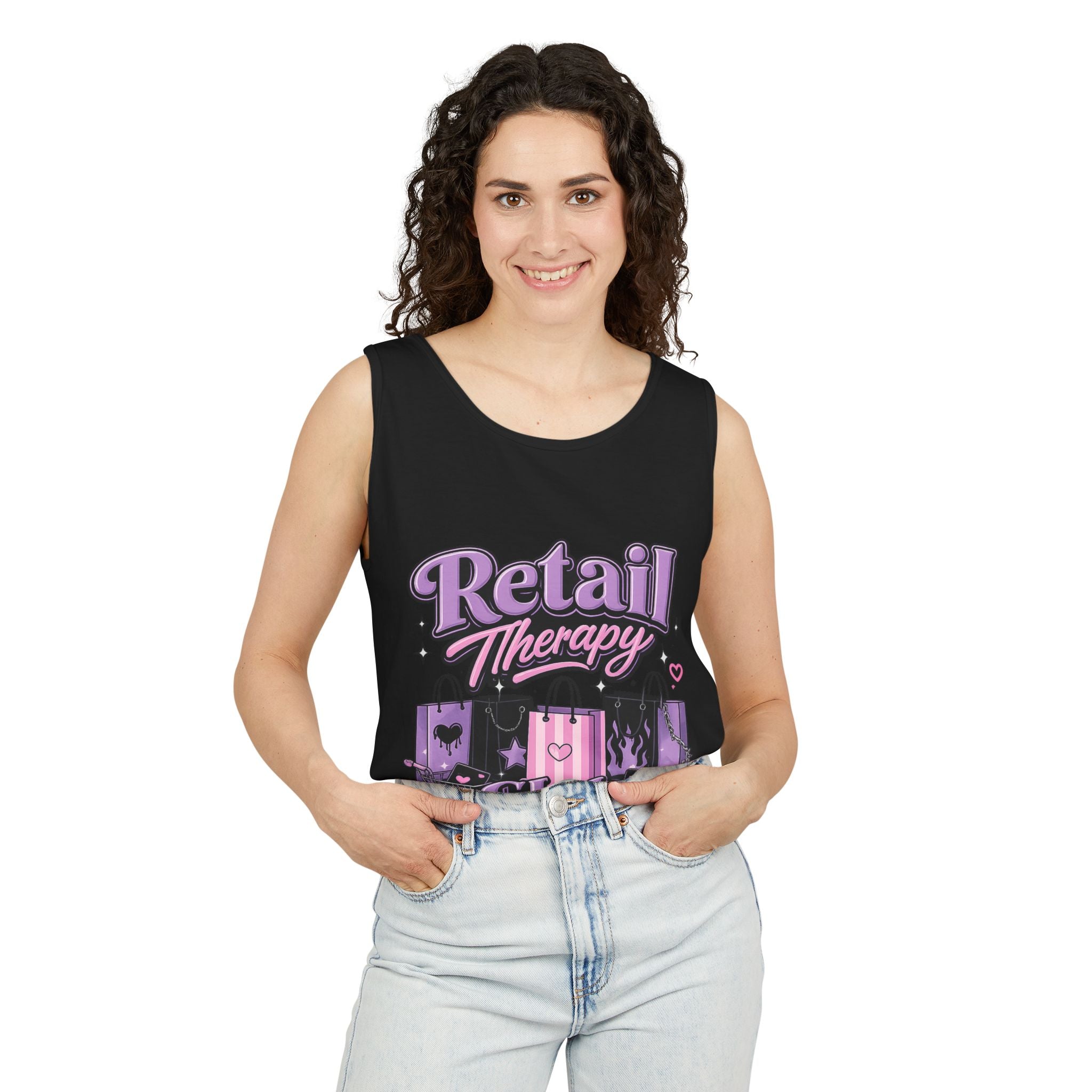 Retail Therapy Club Tank Top — Funny Shopping Lovers Graphic Tank