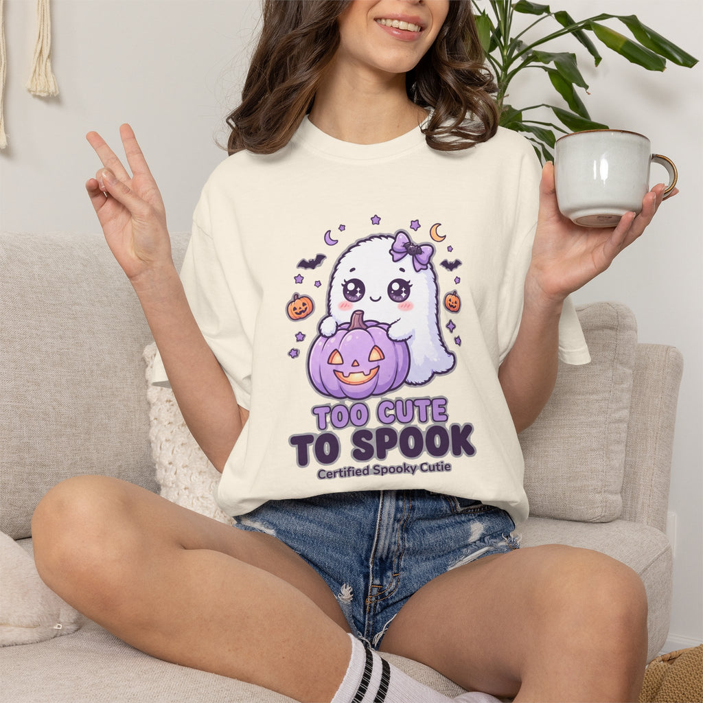 Too Cute to Spook Ghost T-Shirt — Cute Halloween Graphic Tee