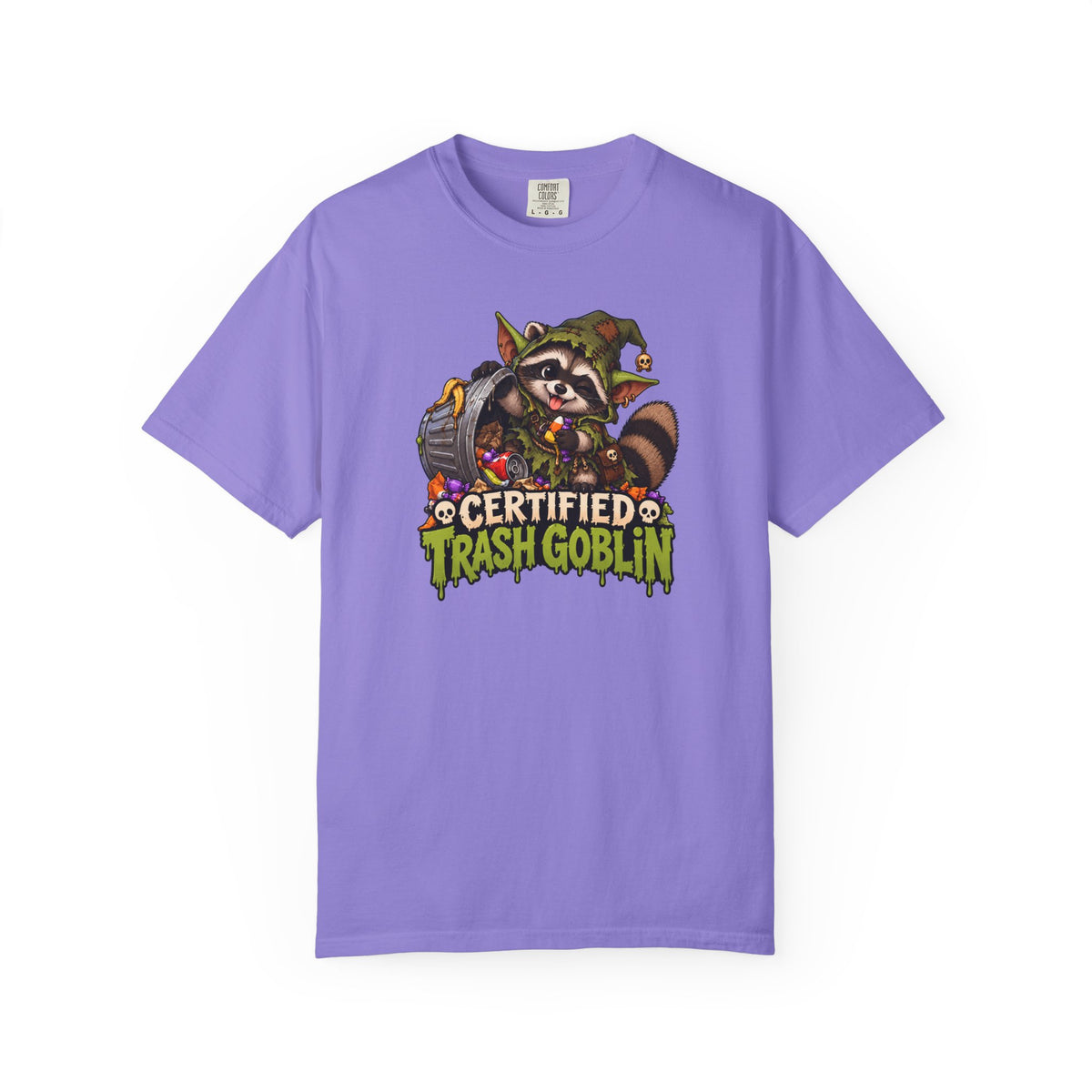 Certified Trash Goblin T-Shirt — Cute Mischief Raccoon Graphic Tee