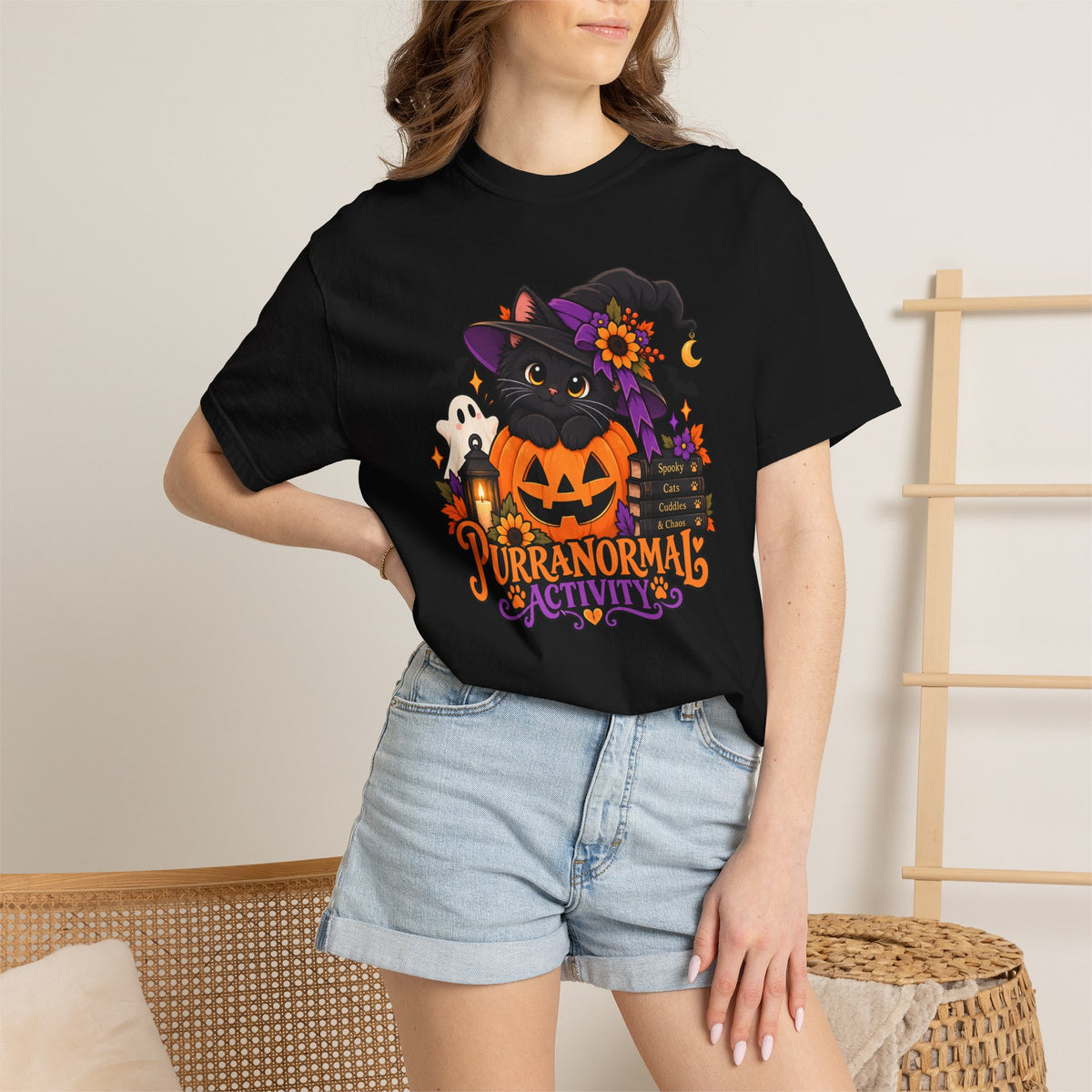 Purranormal Activity Halloween Cat T-Shirt