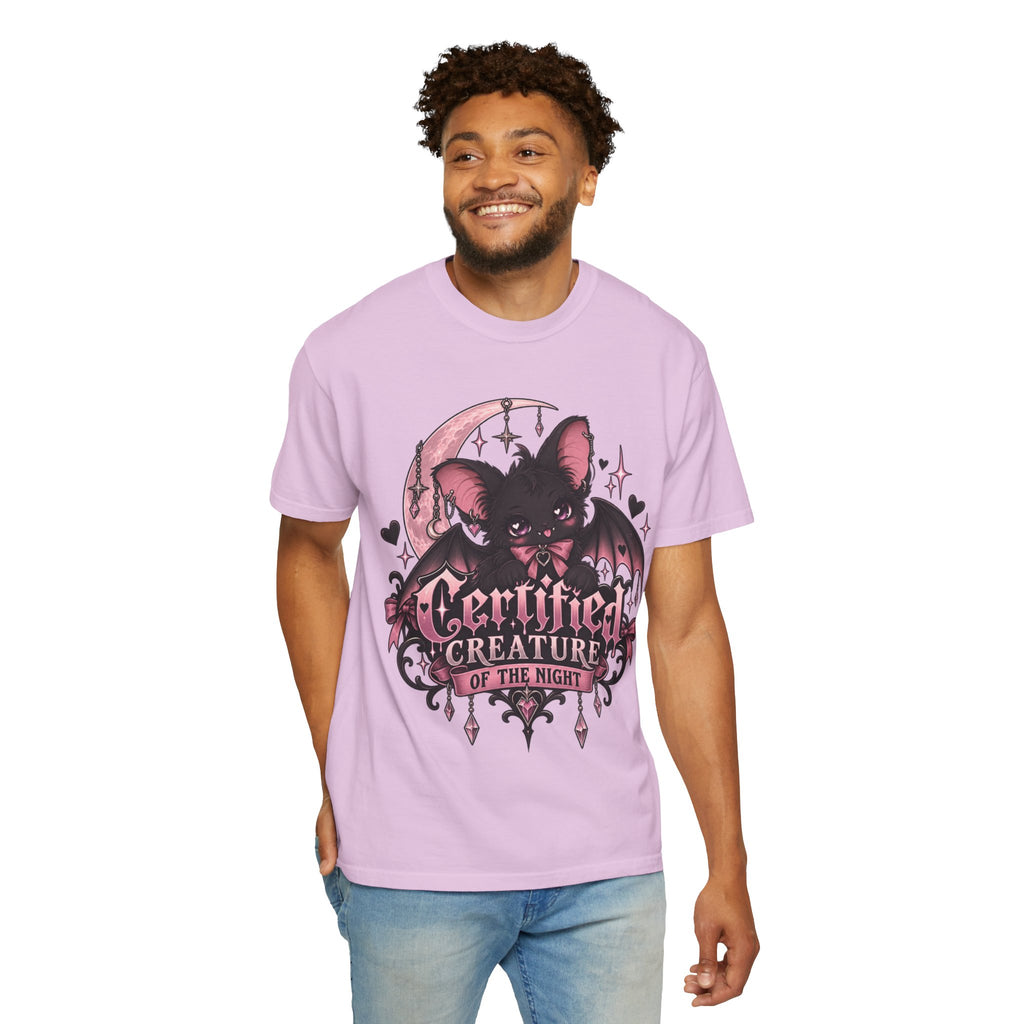 Certified Creature of the Night T-Shirt — Goth Bat Graphic Tee