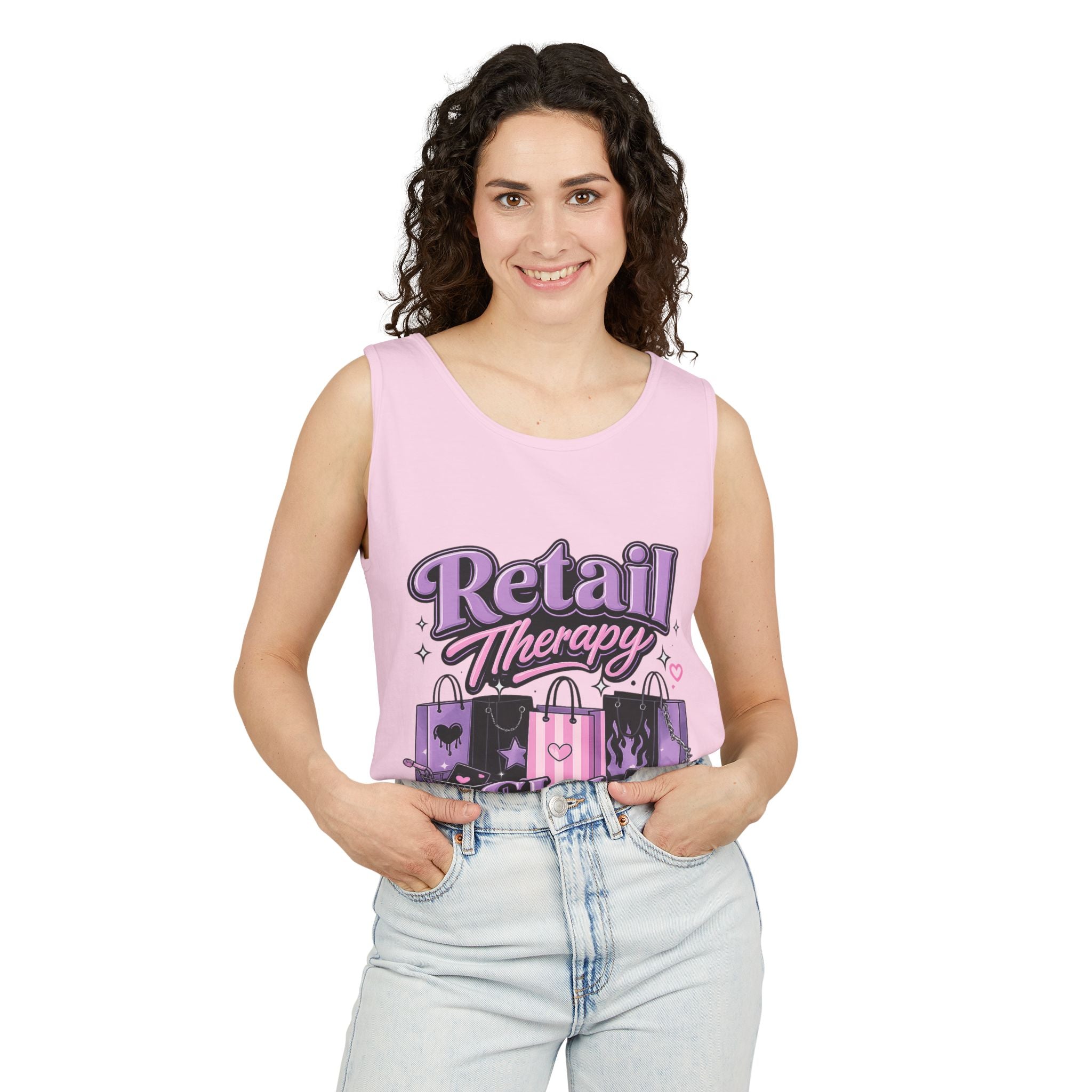 Retail Therapy Club Tank Top — Funny Shopping Lovers Graphic Tank