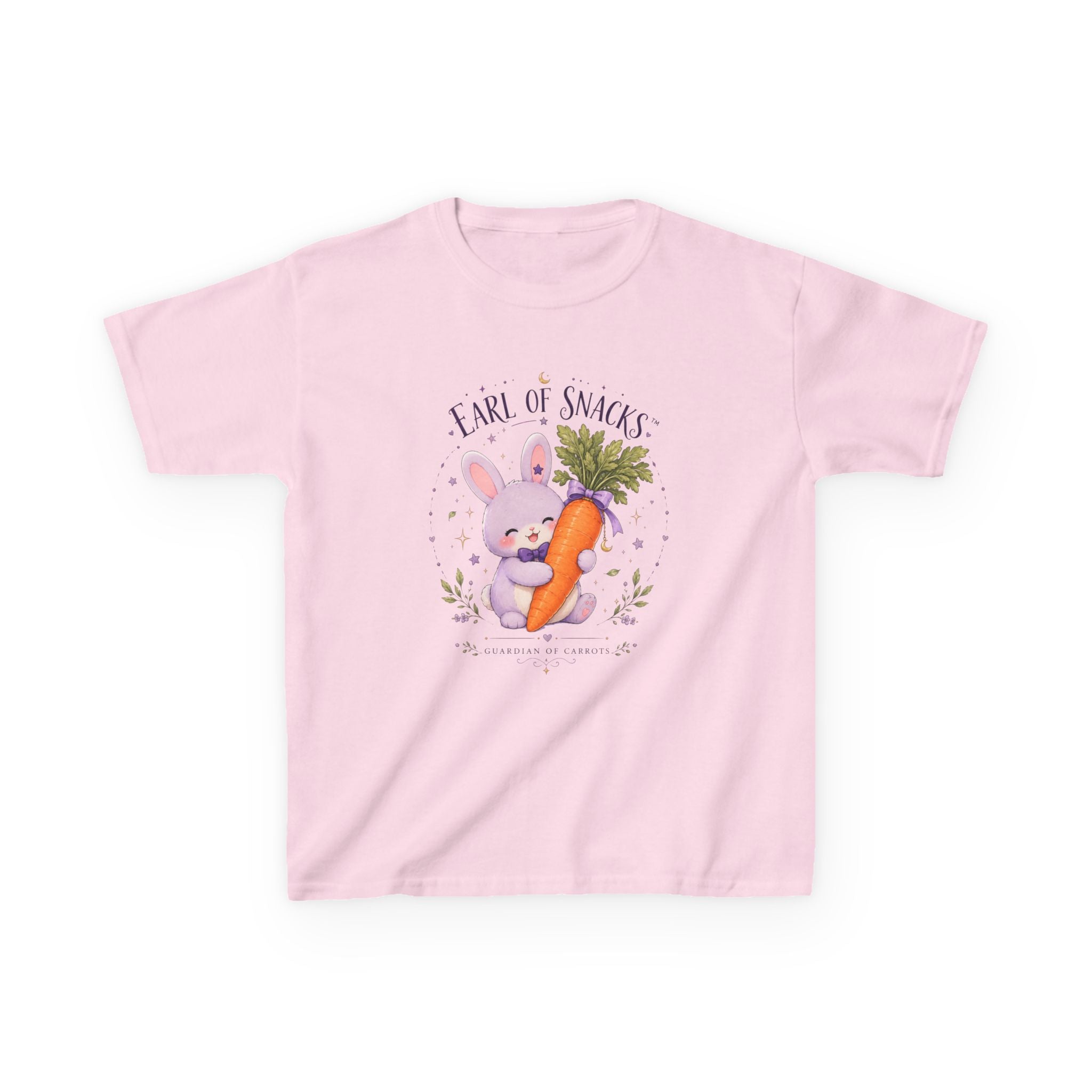 Kids Tee — "Earl of Snacks" Bunny Holding Carrot Cute Spring Shirt