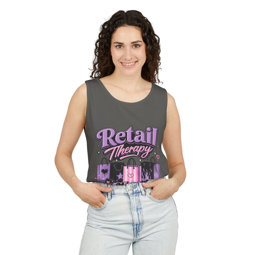 Retail Therapy Club Tank Top — Funny Shopping Lovers Graphic Tank